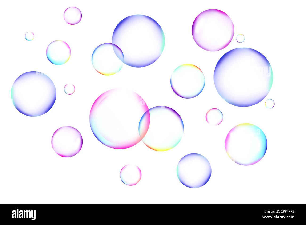 Many beautiful soap bubbles on white background Stock Photo - Alamy
