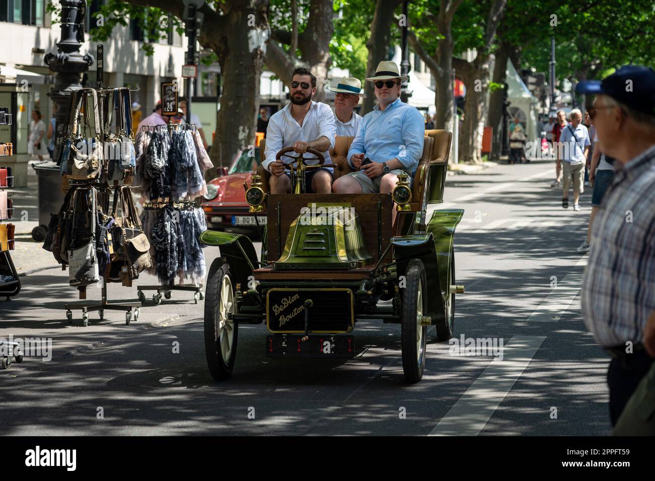 BERLIN - JUNE 18, 2022: Retro car De Dion-Bouton, 1903. Classic Days Berlin. Stock Photo