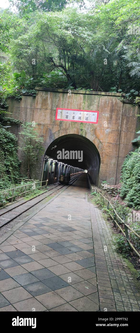 Originally part of the north section of the cross-Taiwan No. 7 highway, the Japanese opened a special tunnel for pedestrians, air defense and evacuation in 1944, Taoyuan City, Taiwan Stock Photo