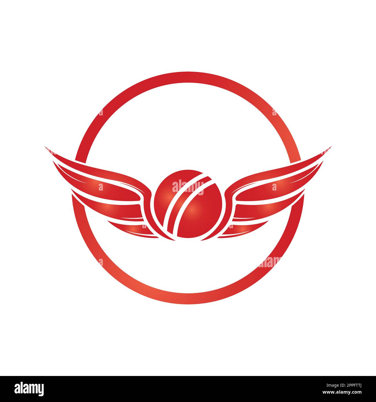 Cricket sports vector logo design template. Cricket ball with wings