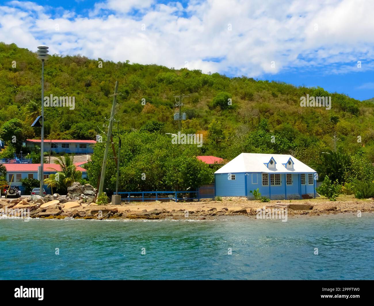 St. Thomas, USVI. View of green coastline at one of the US Virgin