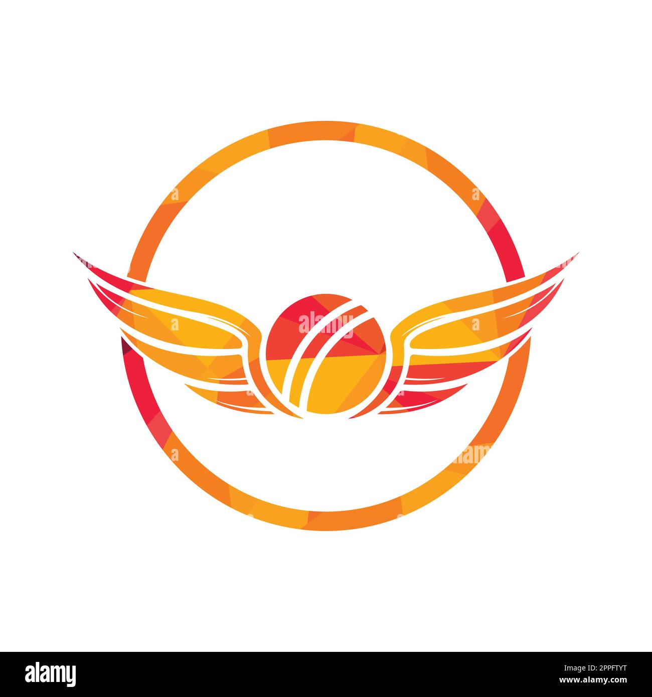 Cricket sports vector logo design template. Cricket ball with wings