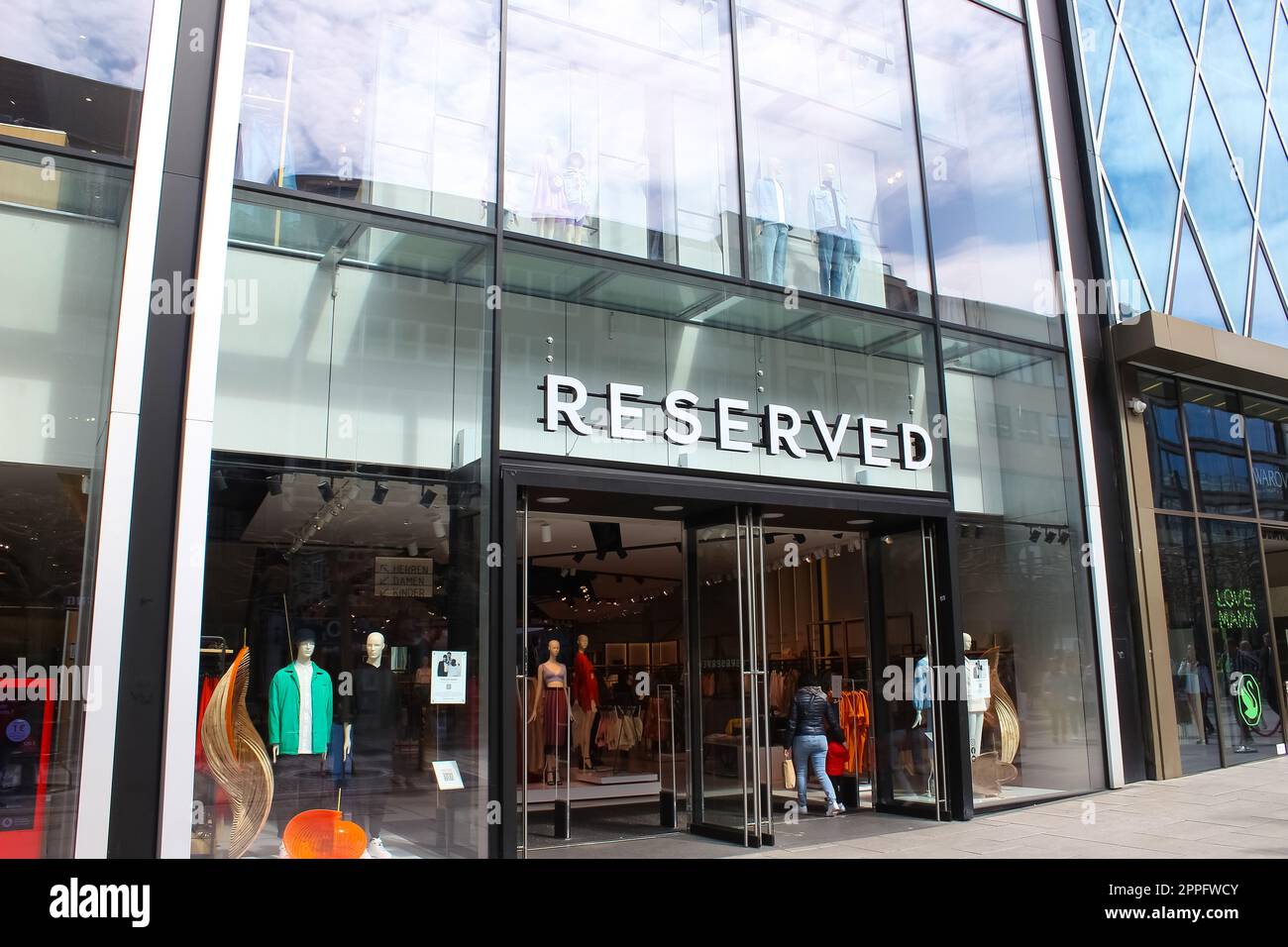 Reserved store in Frankfurt am Main, Germany Stock Photo - Alamy