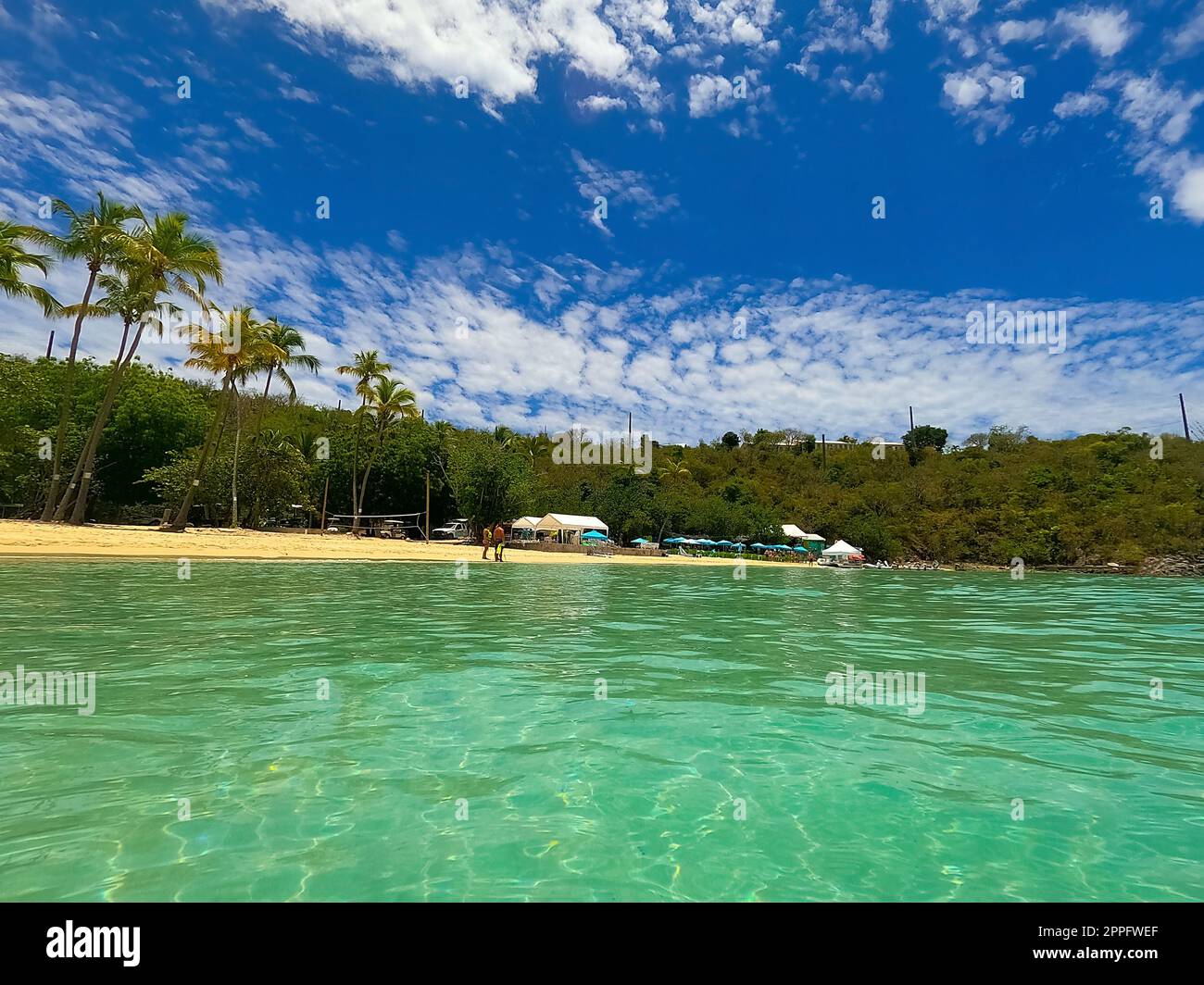 Cinnamon Bay Beach on St. John in US Virgin Islands travel concept