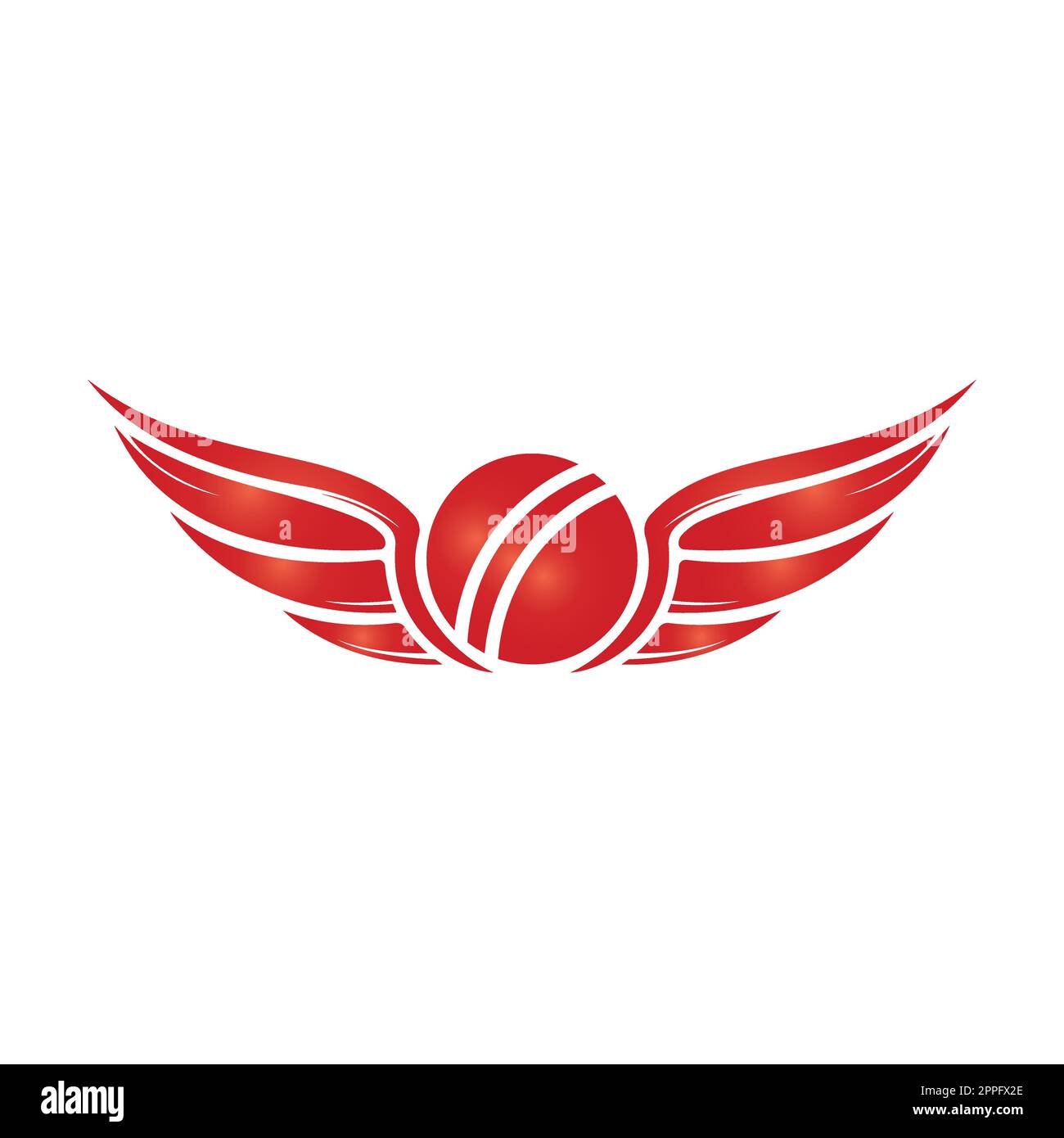 Cricket sports vector logo design template. Cricket ball with wings
