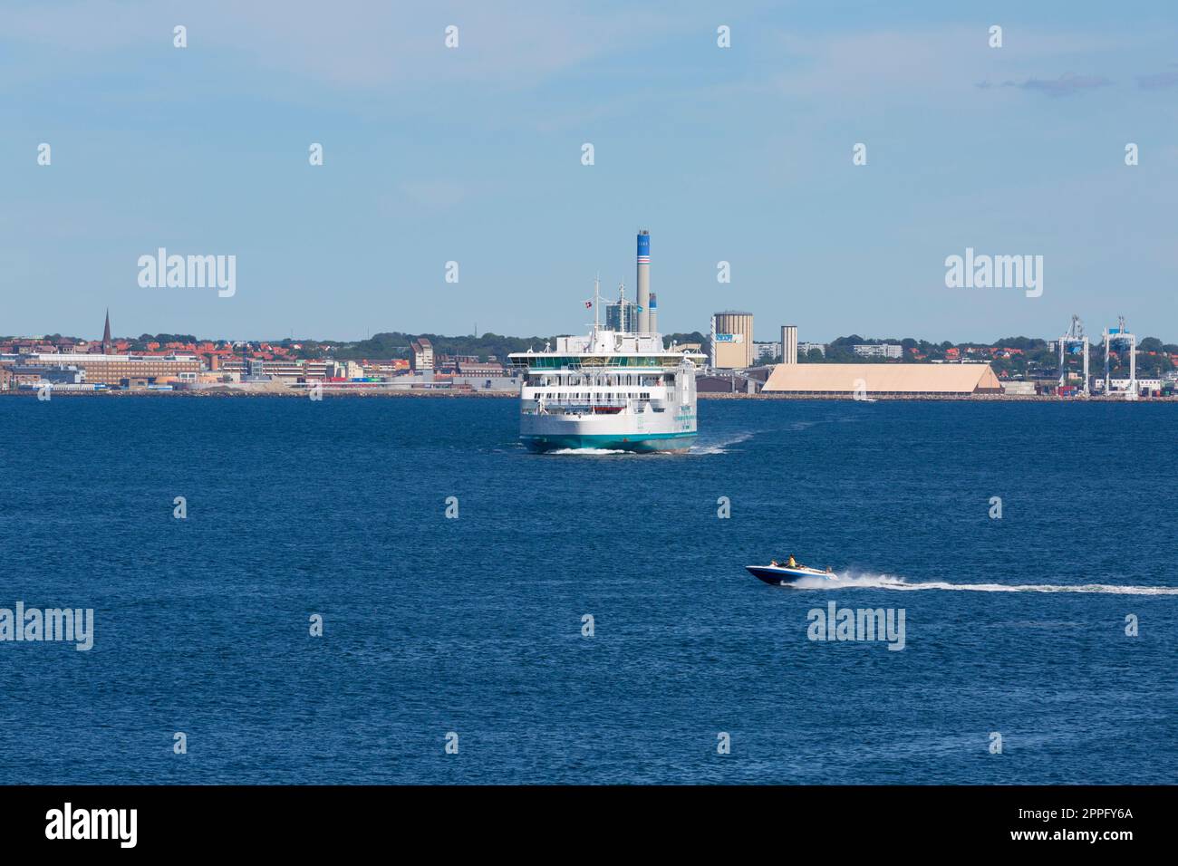 Passenger ferry for sailing along the route between port Helsingor in Denmark and in