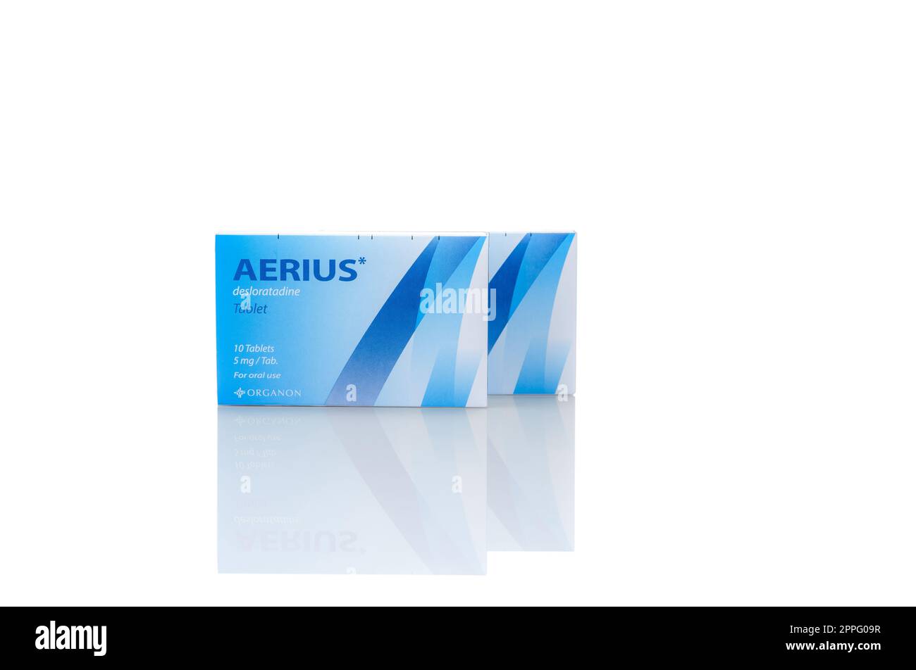 CHONBURI, THAILAND-OCTOBER 18, 2022: Aerius with packaging ...