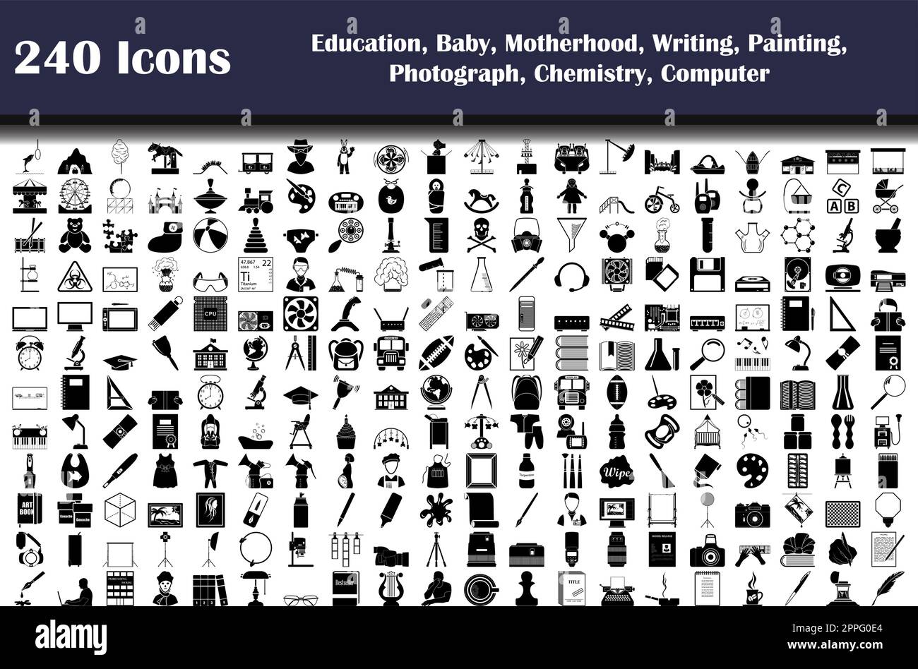 240 icons of education hi-res stock photography and images - Alamy