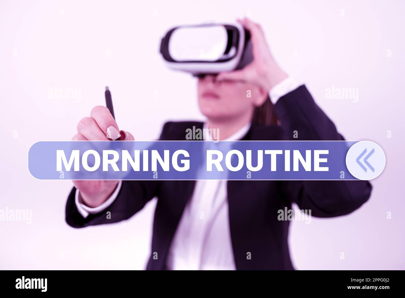 Text showing inspiration Morning Routine. Business showcase initiation of consumer interest or inquiry into product Stock Photo