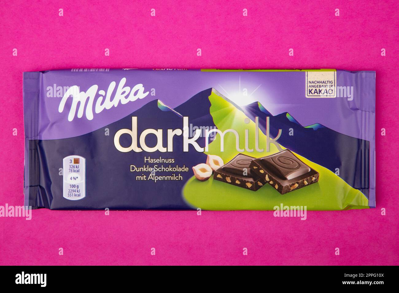 MILKA Chocolate with Hazelnuts Stock Photo Alamy
