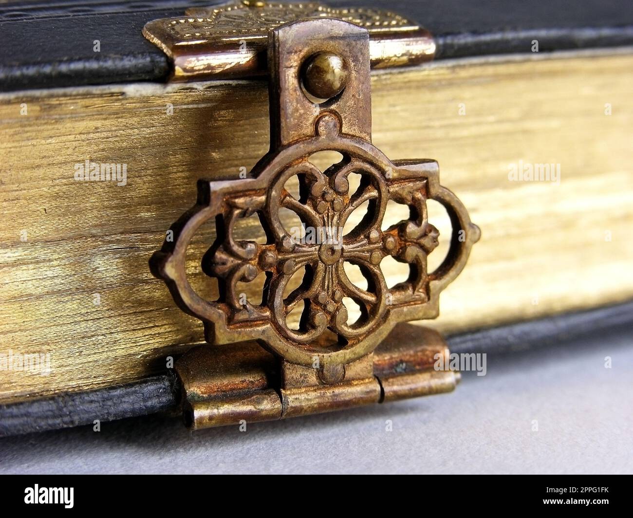 Still life and close-ups of old books, holy bible and hymn books Stock Photo