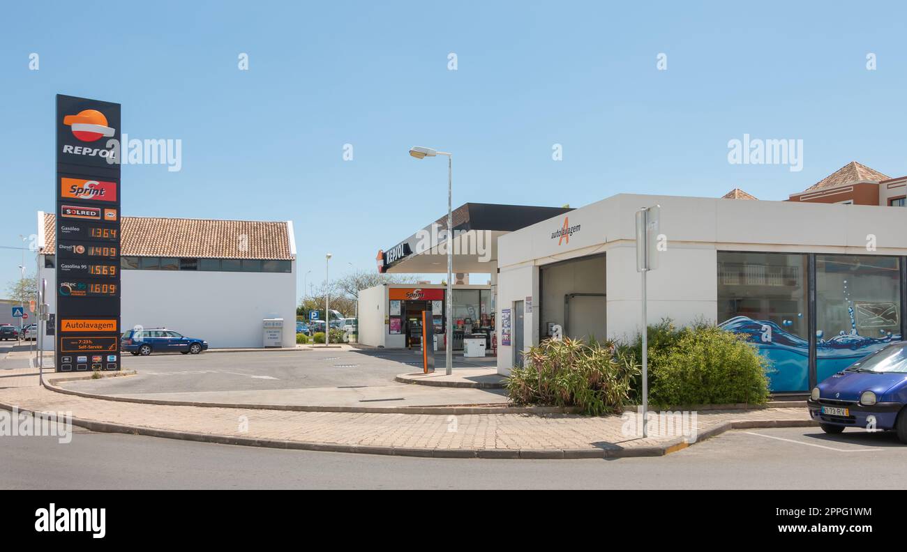 REPSOL gas station in Tavira, Portugal Stock Photo Alamy