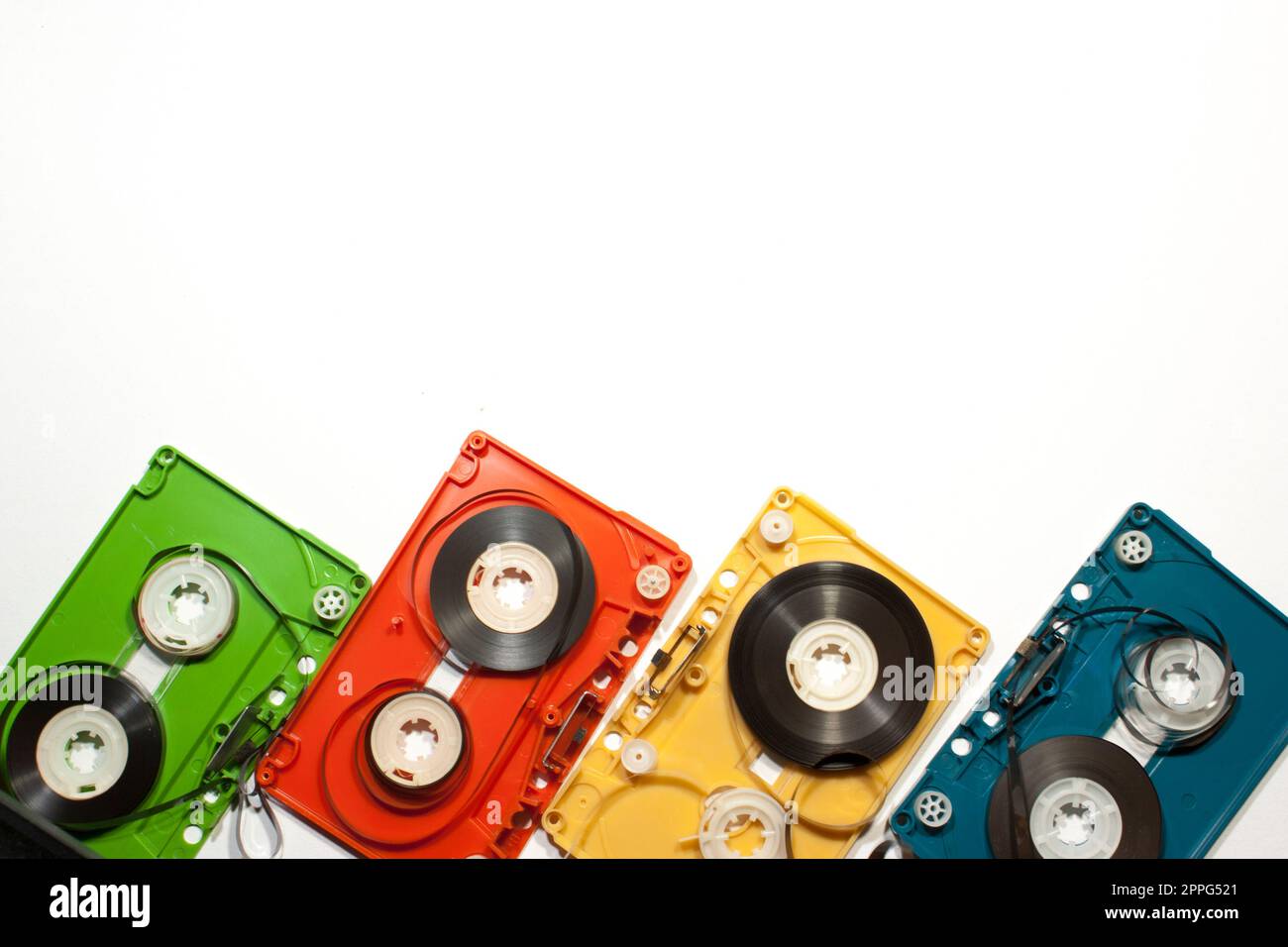 cassette tape colourful on white background Stock Photo - Alamy
