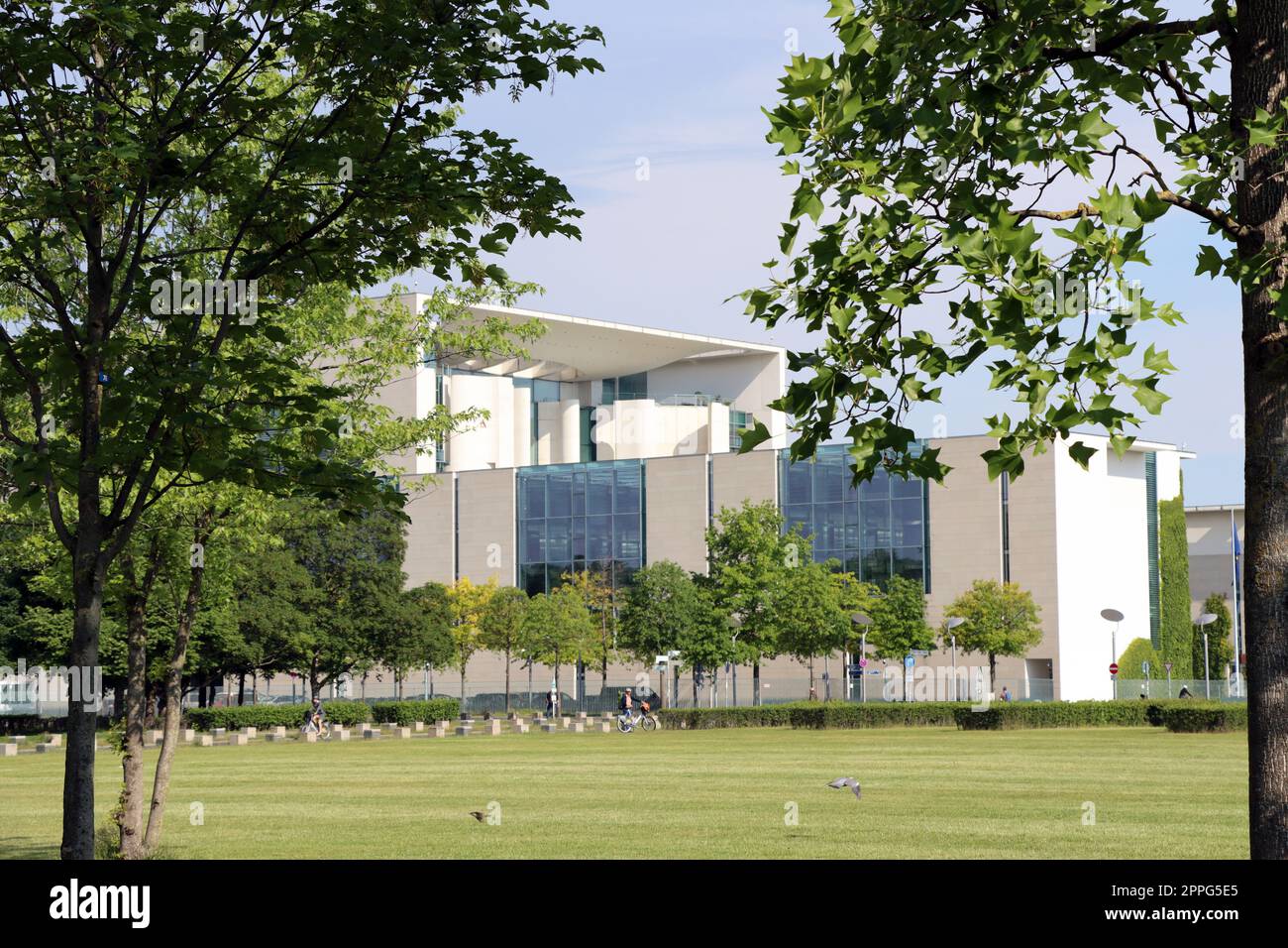 Bundeskanzleramt im Regierungsviertel, Dienstsitz des Bundeskanzlers Stock Photo