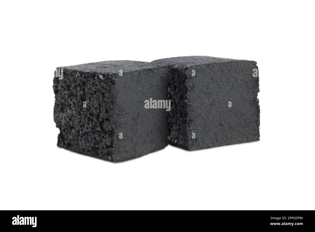 Charcoal cubes for hookah on white background Stock Photo Alamy