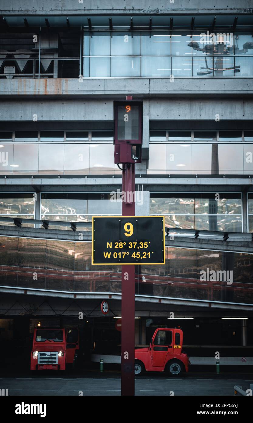 Pilots view of a parking spot at an airport Stock Photo Alamy
