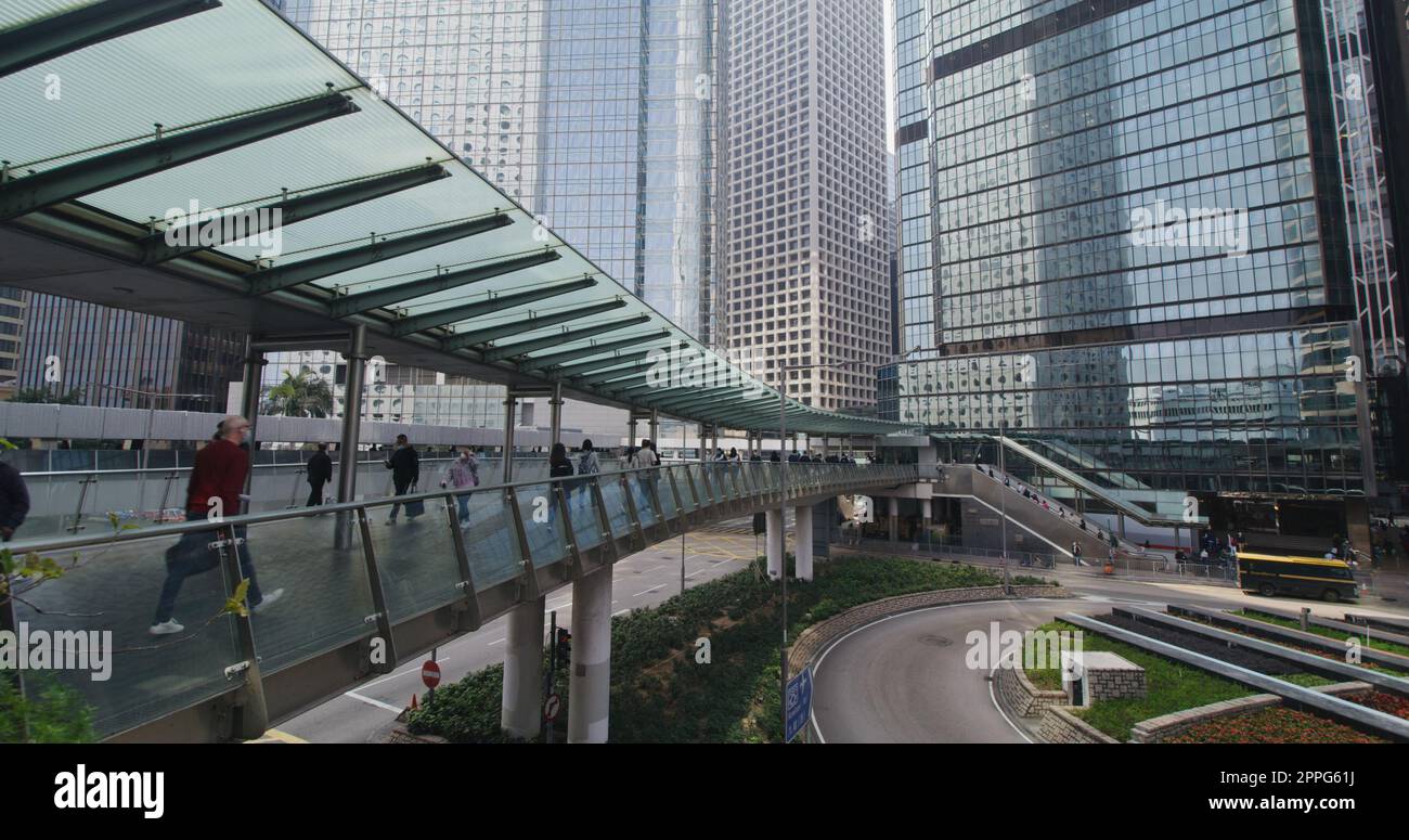 Central, Hong Kong 27 January 2021: Business district in Hong Kong Stock Photo