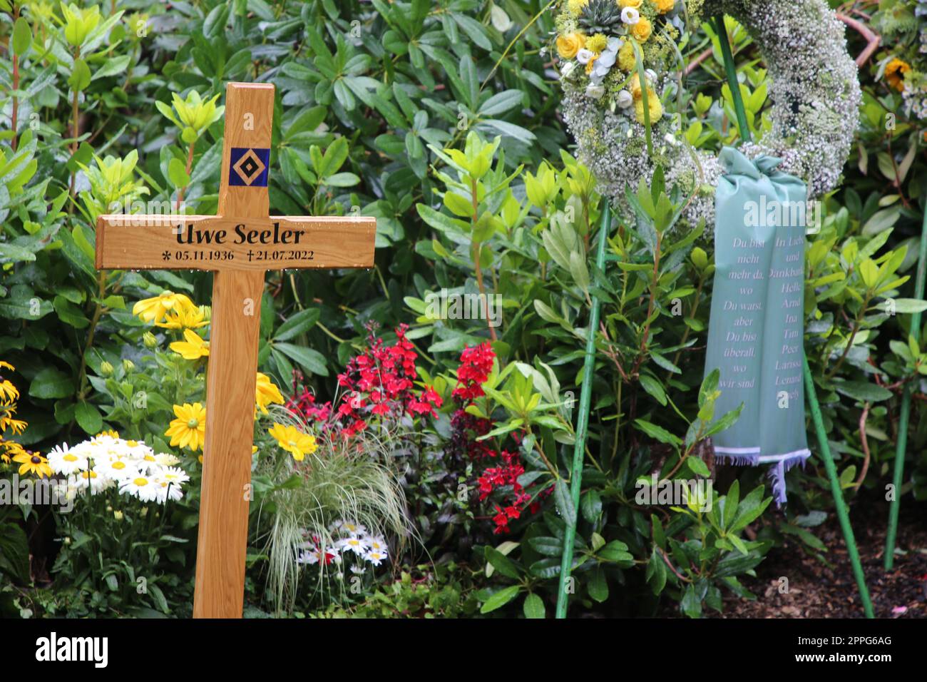 Grave Uwe Seeler,Ohlsdorfer Friedhof Hamburg,05.08.2022 Stock Photo