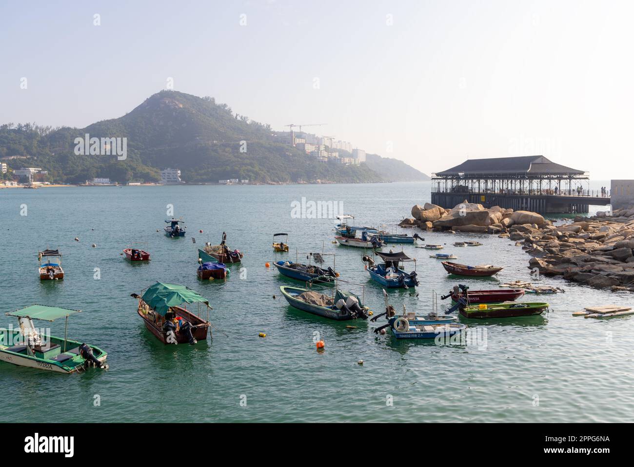 Hong Kong 14 December 2021: Hong Kong Stanley bay with the famous pavilion Stock Photo