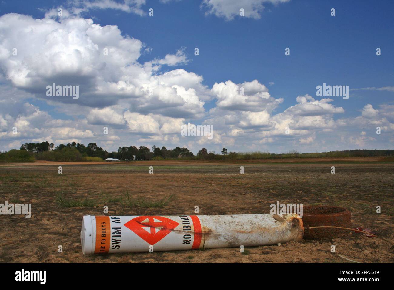 Swim Area in Dry Lake Late Afternoon Lake Tyler in East Texas Stock