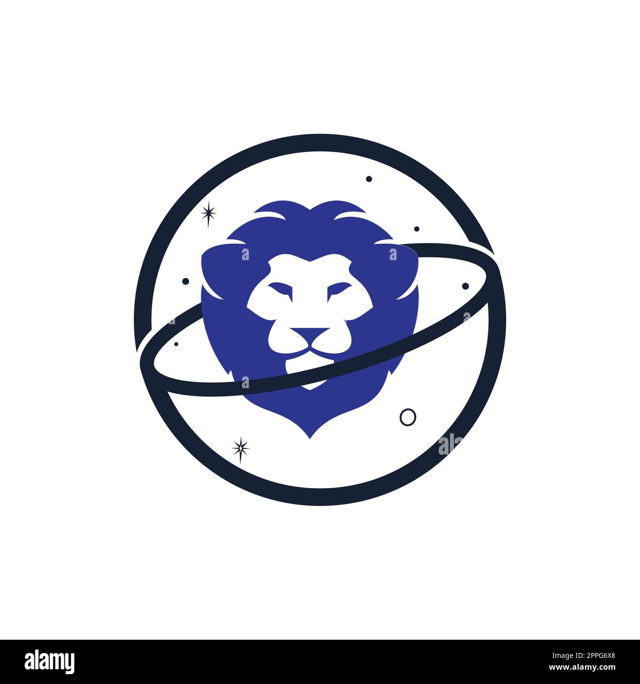 Lion planet vector logo design template. Stock Vector
