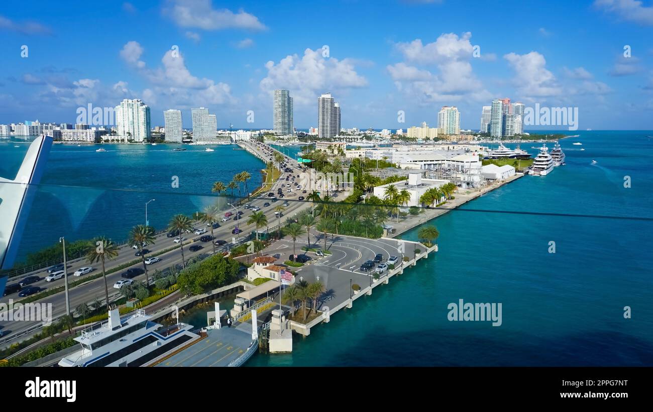 Ferry carrying vehicles to Fisher Island in Miami, Florida Stock Photo Alamy