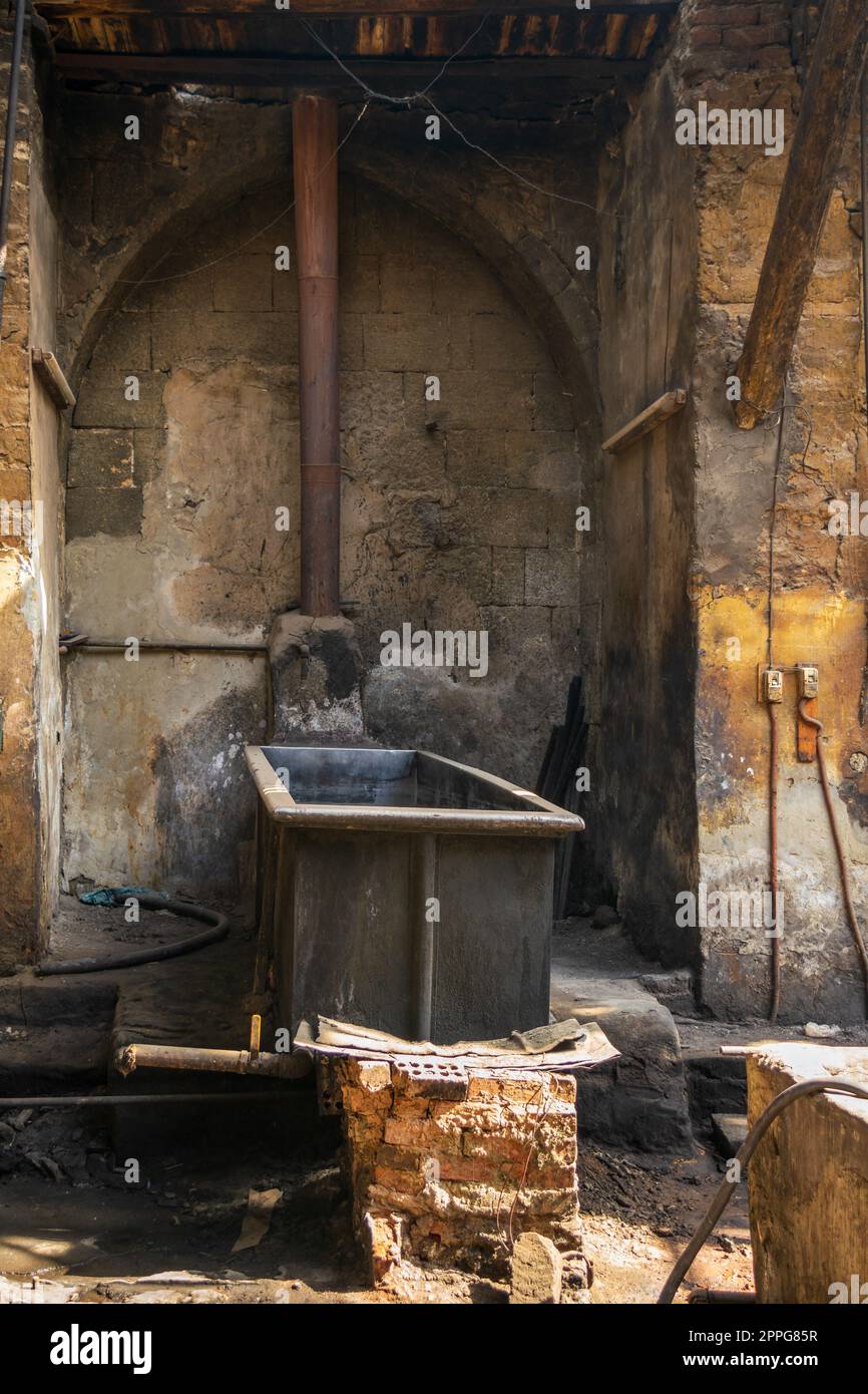 Old abandoned textile dyeing Plant, Cairo, Egypt Stock Photo