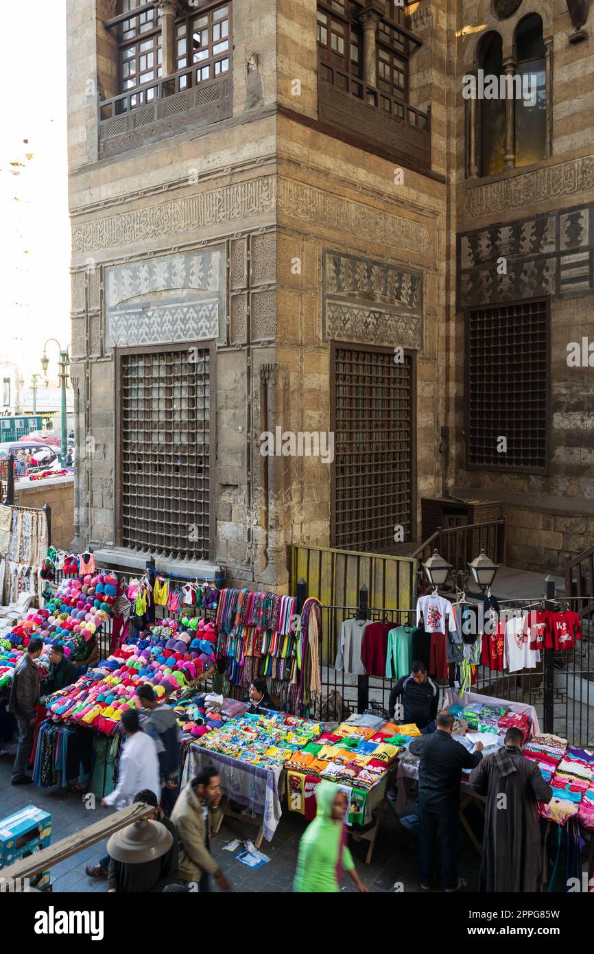 Clothes marked near old Sultan al Ghuri Mausoleum building, Cairo, Egypt Stock Photo