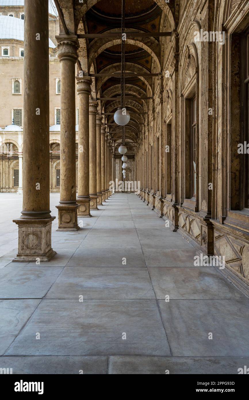 Passages surrounding the court of Muhammad Ali Pasha Mosque, Citadel of Cairo, Egypt Stock Photo