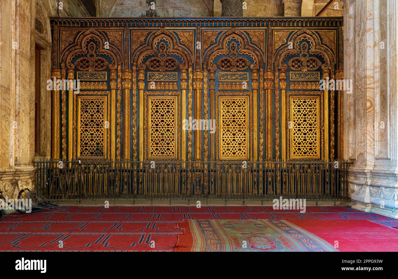 Shrine of Muhammad Ali with golden decorations, Mosque of Muhammad Ali, Citadel of Cairo, Egypt Stock Photo