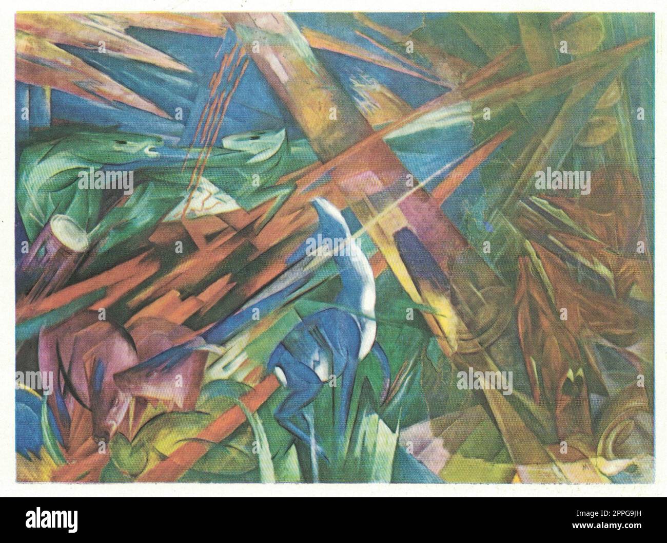 Fate of the Animals, 1913, oil on canvas.  Fate of the Animals is a painting by Franz Marc created in 1913. Stock Photo