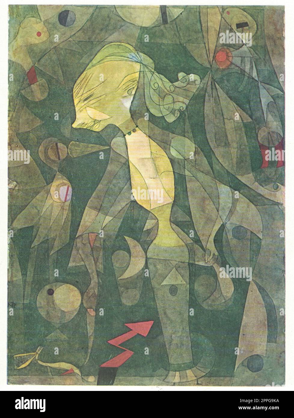 A Young Lady's Adventure, 1922, watercolor on paper. Painting by Paul Klee. Stock Photo