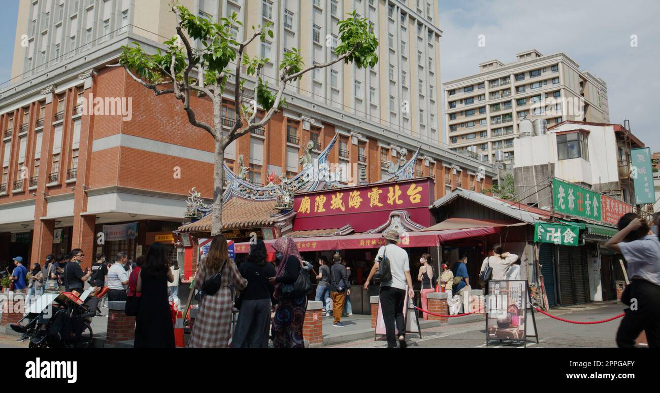 Taipei, Taiwan, 22 March 2022: Taipei Xia Hai City God Temple in dihua street of taipei city Stock Photo