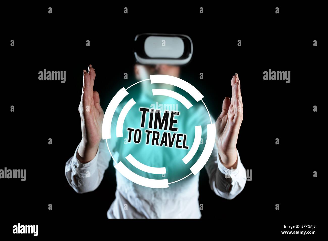 Text sign showing Time To TravelMoving or going from one place to another on vacation. Concept meaning Moving or going from one place to another on vacation Stock Photo