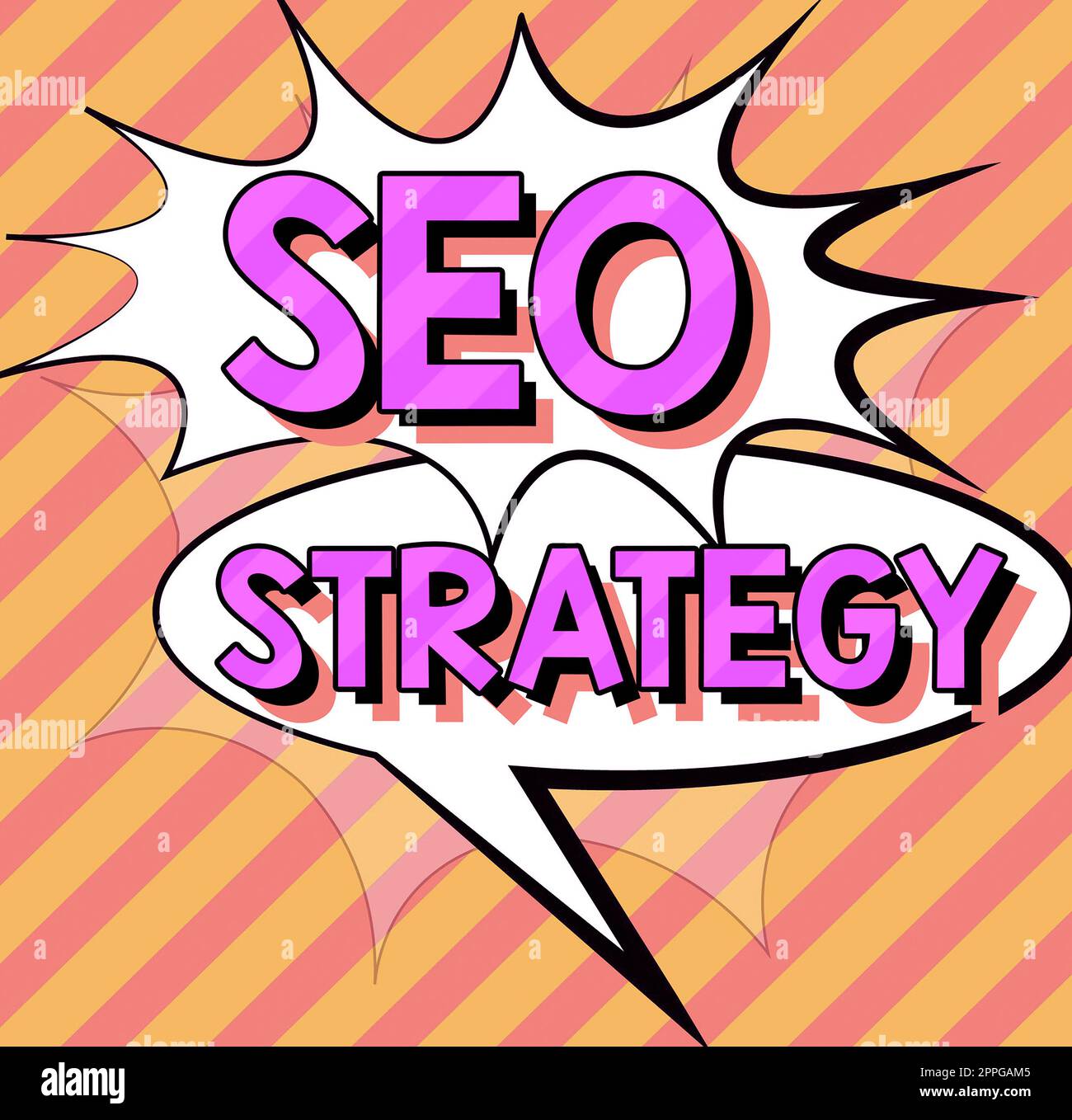 Conceptual caption Seo Strategy. Business showcase Techniques and tactics to increase the visitors of a website Stock Photo