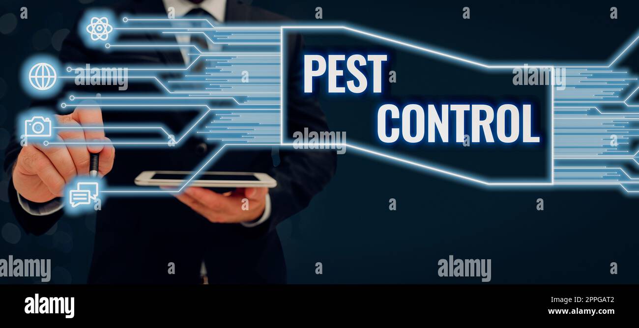 Inset Control Text showing inspiration Pest Control. Business overview Killing ...