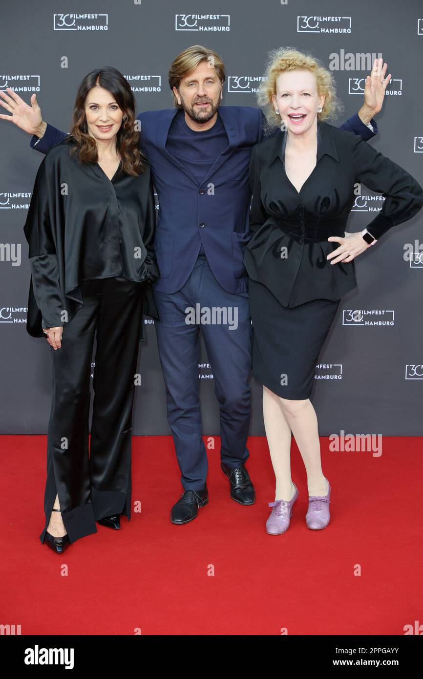 Iris Berben,Ruben Oestlund,Sunnyi Melles,Red Carpet for Triangle of Sadness at Filmfest Hamburg,Cinemaxx Dammtor,30.09.2022 Stock Photo