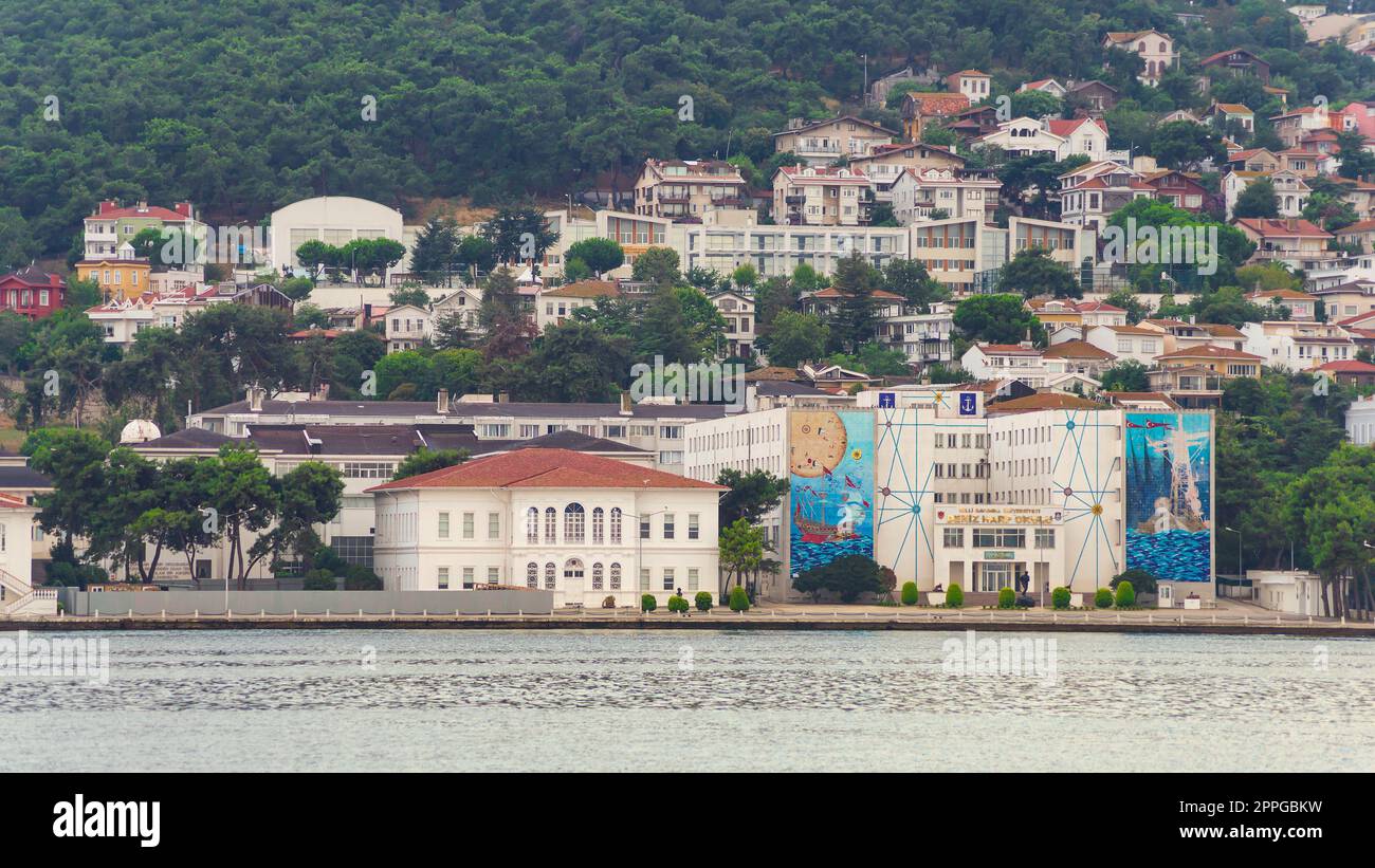 Naval High School, or Deniz Lisesi, located on Heybeliada Island, in the Sea of Marmara, near Istanbul, Turkey Stock Photo