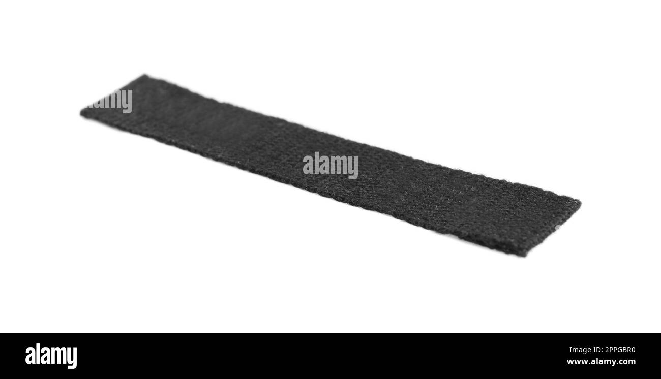 Blank black clothing label isolated on white Stock Photo - Alamy