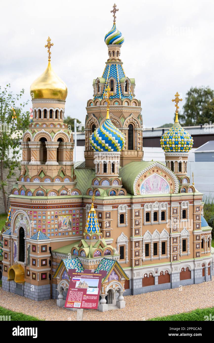 Baltic Park of Miniatures, small replica of Church of the Savior on ...