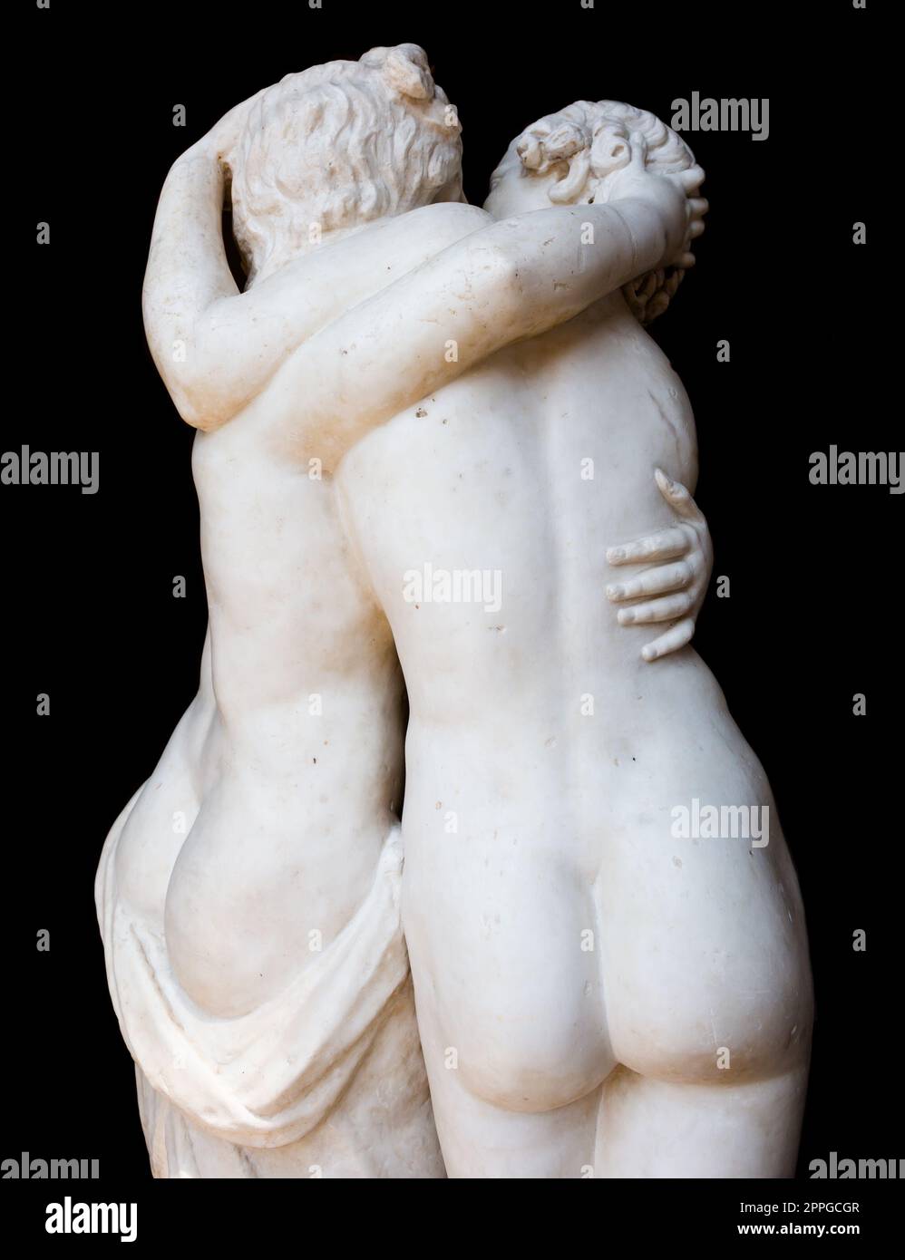 Togetherness emotion. Statue of two people embracing with passion Stock Photo