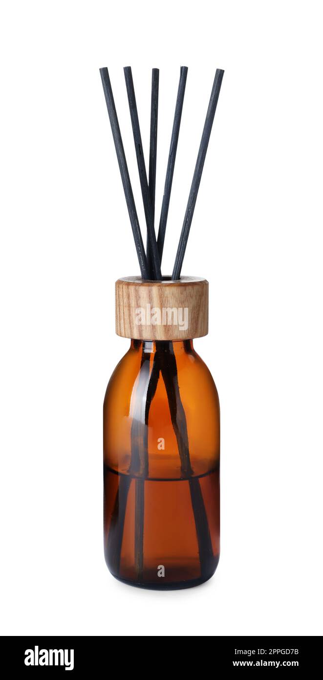 Aromatic reed air freshener isolated on white Stock Photo - Alamy