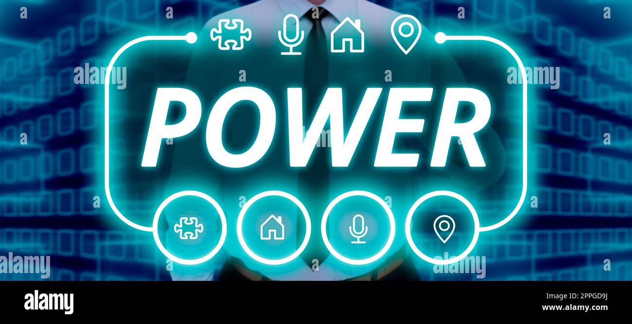 Conceptual display Power, Business showcase ability capacity to do
