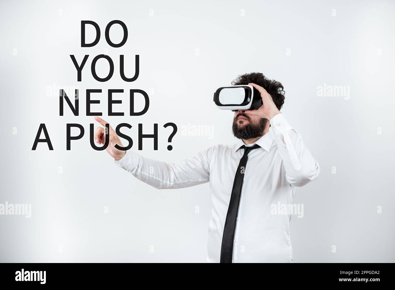 Conceptual caption Do You Need A Push. Internet Concept Tell us if you can use help motivation from us Stock Photo