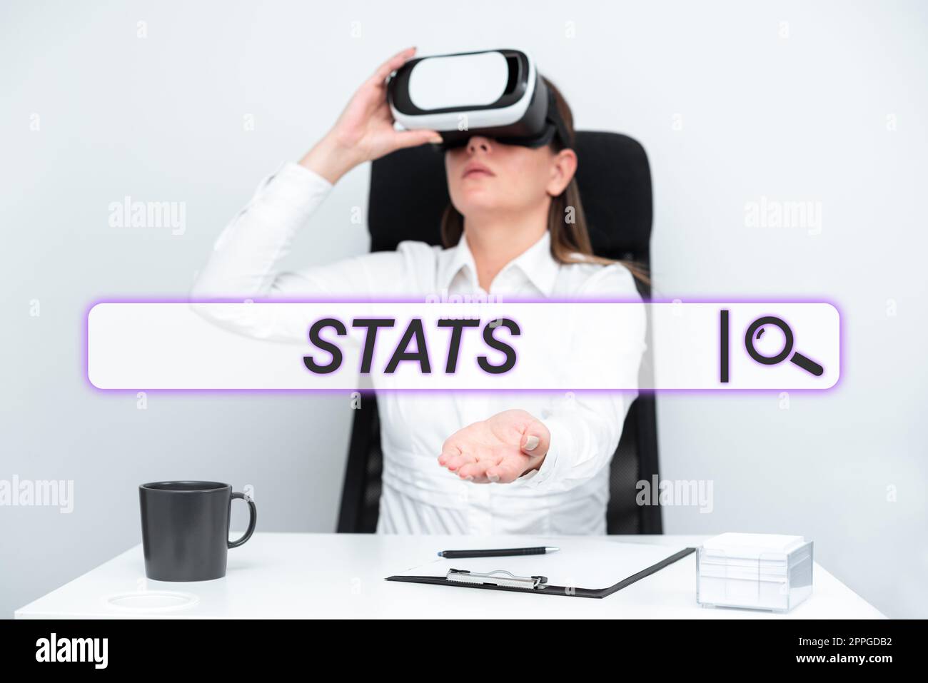 Sign displaying Stats. Business overview practice or science of collecting and analysing numerical data Stock Photo
