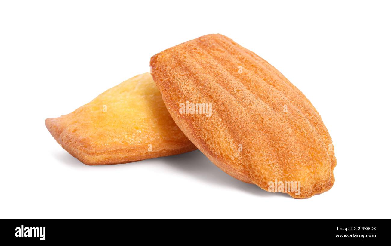 Delicious homemade madeleine cakes on white background Stock Photo - Alamy