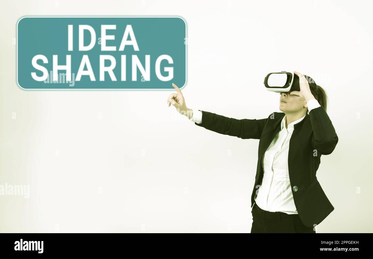 Text showing inspiration Idea Sharing. Business idea Startup launch innovation product, creative thinking Stock Photo