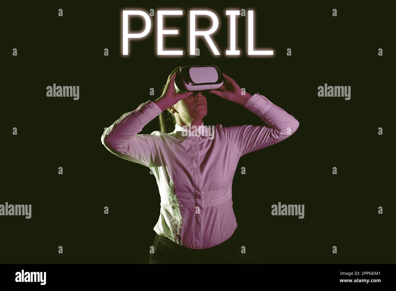 Text showing inspiration Peril. Word for indicates something extremely difficult, dangerous, or hazardous Stock Photo