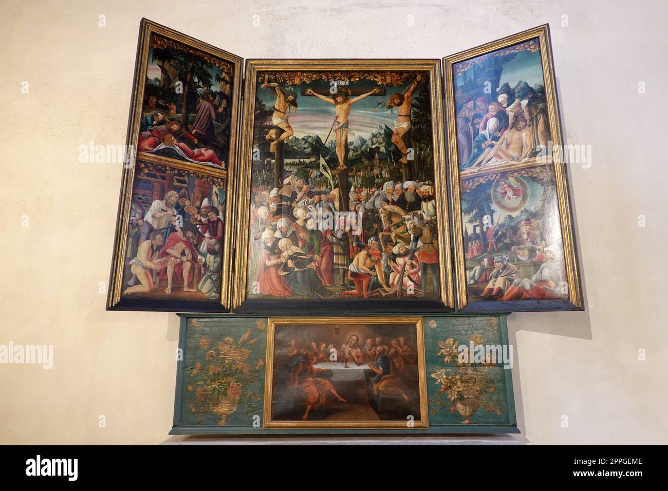 Innenansicht der evangelischen St. Blasius Kirche - FlÃ¼gelaltar, Niedersachsen, Deutschland, Hannoversch MÃ¼nden Stock Photo