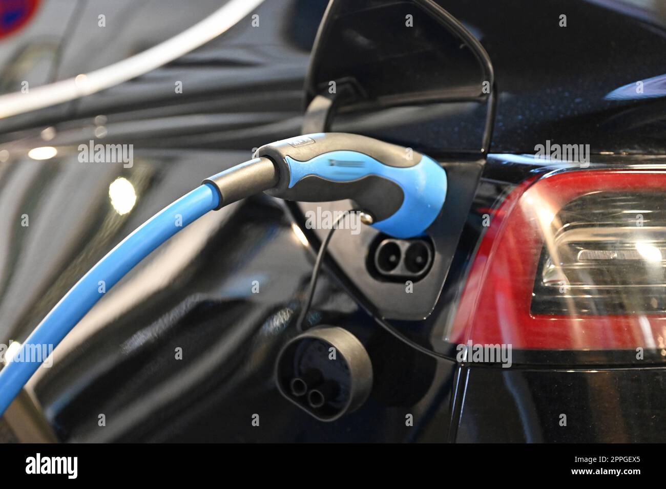 Charging cable for electric car Stock Photo Alamy